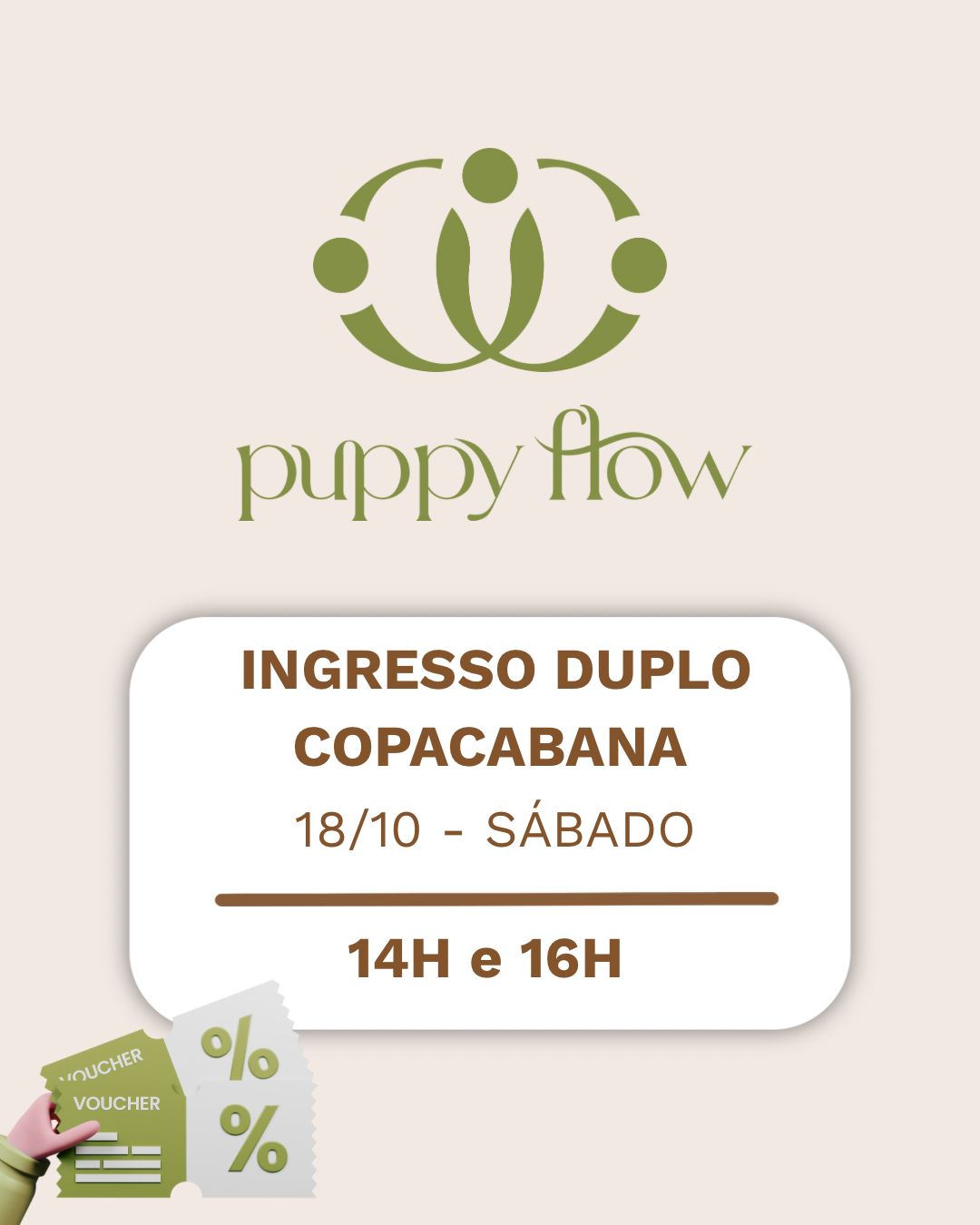 Puppy Yoga 18 de outubro INGRESSO DUPLO - Copacabana
