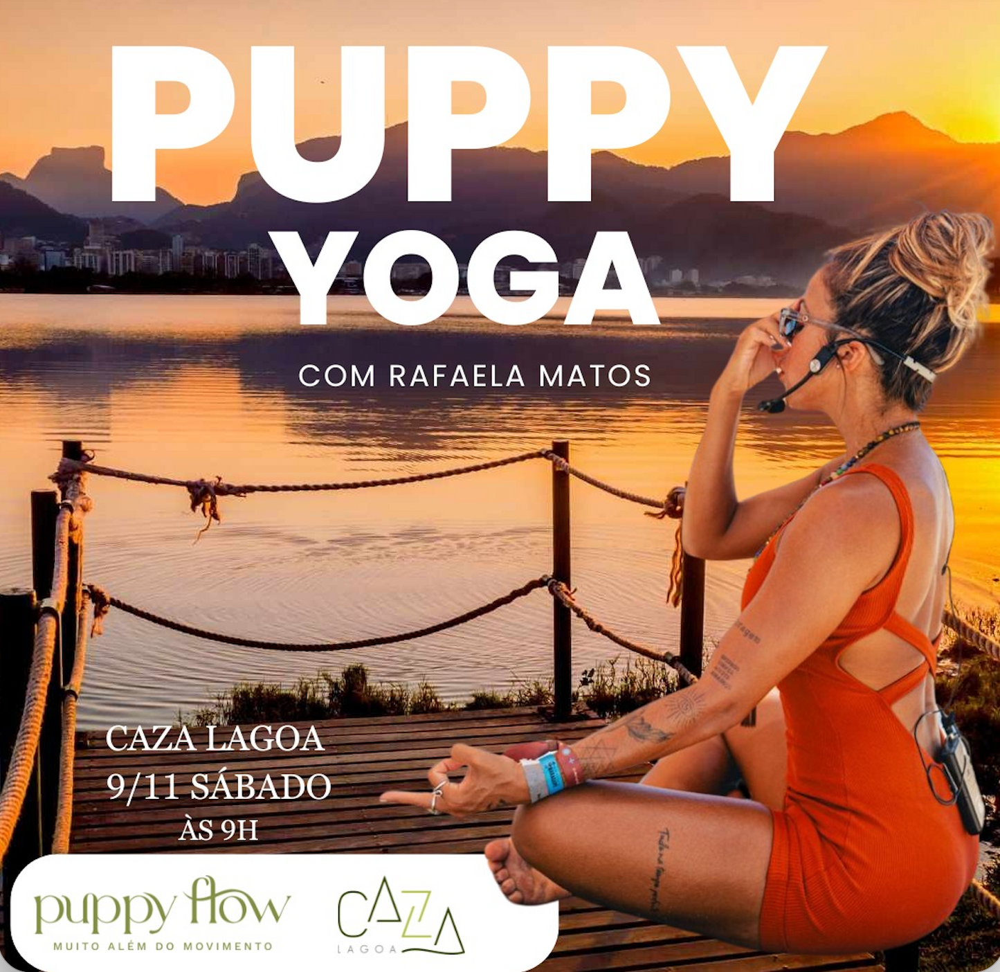 Vivência com Rafa Matos - Puppy Yoga 09 de novembro - Caza Lagoa
