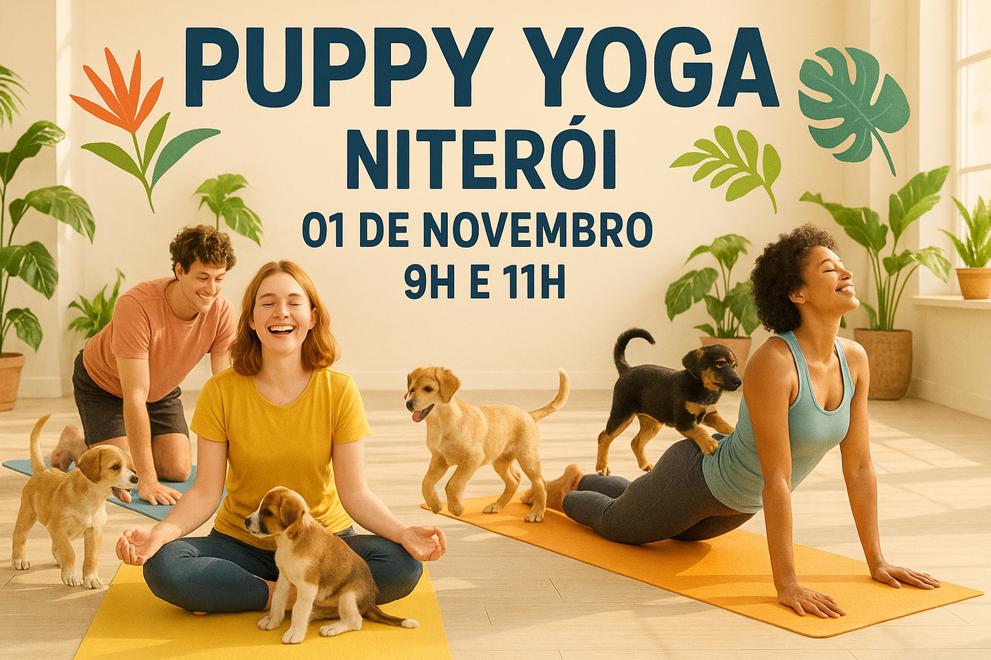 niteroi 01 de novembro puppy yoga 9h e 11h