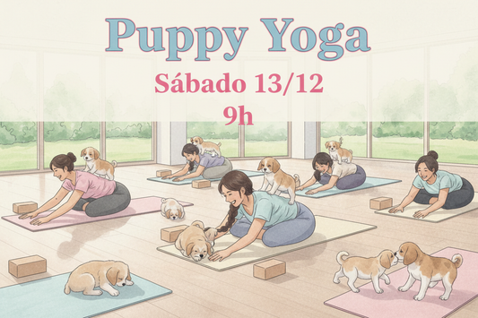 puppy yoga dia 13/12 sabado 9h